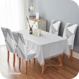 FORCHEER Chair Covers for Dining Chairs Set of 4,Geometric Stretch Dining Room Chair Cover Kitchen Parsons Chair Slipcovers (Pack of 4, Geometric)