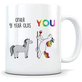 Funny 91st birthday gift, 91st birthday mug, 91 year old birthday gifts, happy 91st birthday, 91st bday party, 91st birthday gag