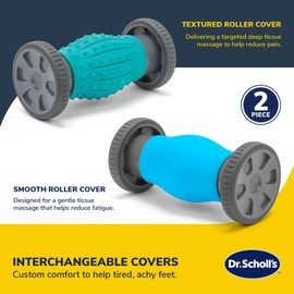 Dr. Scholl's 2-in-1 Foot Massage Roller with Interchangeable Massage Heads, Versatile Deep Tissue Massager for Feet, Calves, and Legs