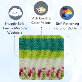 Premier Yarns Bloom Chunky Cactus Bloom 1114-09 (6-Pack) Same Dyelot Chunky Bulky #5 Soft Knitting Yarn 100% Acrylic Bundle with 1 Black Project Bag