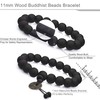 JeryWe 2Pcs 11mm Wood Beaded Bracelet for Men Buddhist Beads