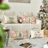Artoid Mode Pink Diamond Plaid Nutcracker Tree Merry Christmas Cushion