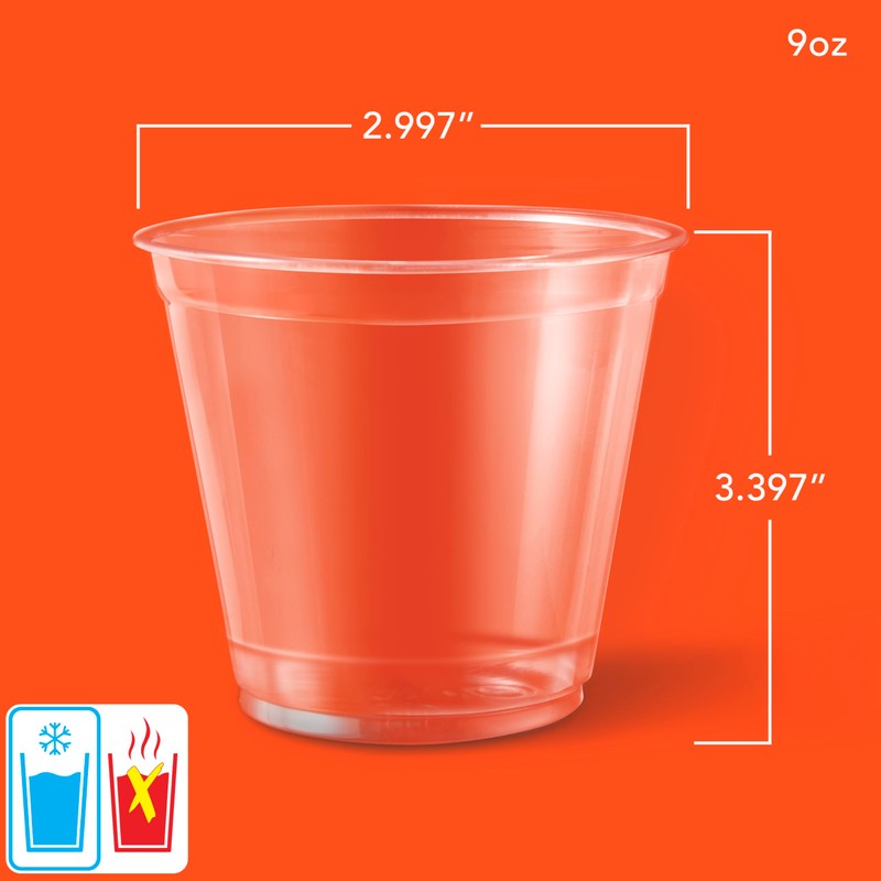 Hefty Party Perfect Clear Plastic Cups, Small Clear Cups for