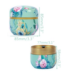 HAN SHENG 6 Pcs Airtight Tea Storage Tins 10 OZ, Vintage Style Food Containers for Loose Leaf Tea & Herbs, Coffee Beans, Spices, Sugar - Floral Embossed Design