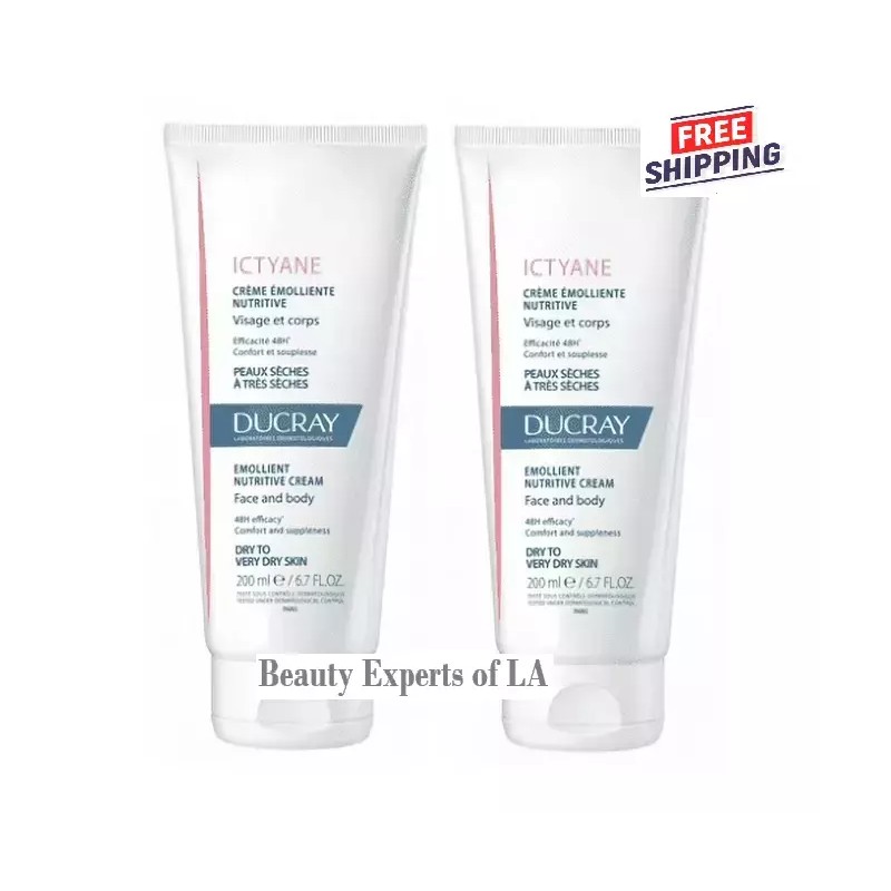 2 PACK Ducray Ictyane Emollient Nutritive Cream 200ml 6.7oz Exp