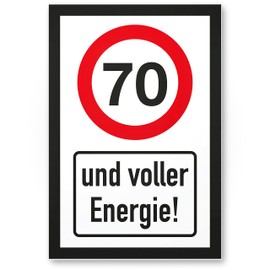 DankeDir! 70 Jahre Voller Energie Schild - Geschenk 70. Geburtstag Geschenkidee Geburtstagsgeschenk Siebzigsten Geburtstagsdeko Partydeko Party Zubehör Geburtstagskarte