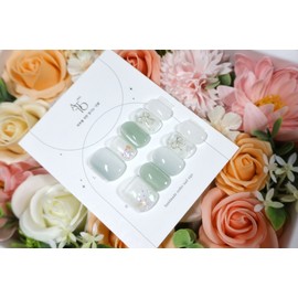 Handmade nails -  Clean  - Basic - Short square / 수제네일 -  청아하게  - 기본 - 숏 스퀘어