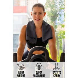 illusion Small Microfibre Gym Towel for Active Sports (40x80cm) - Lightweight Quick Dry Towel - Ideal for Cardio, Cycling, Strength Training, Yoga, and Running, Perfect for Athletes Training Outdoors