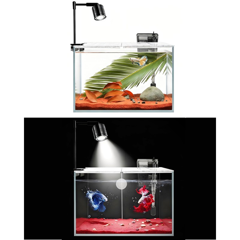 iPriro Fish Tank, 3 Gallon Ultra-Clear Glass Fish Aquarium, with