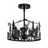Rustic Semi Flush Mount Ceiling Light,3-Light E12 Base Living Room