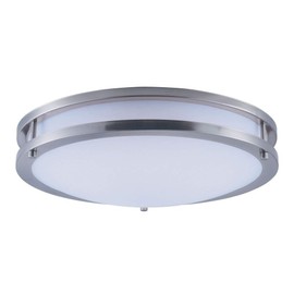 Maxim 55544WTSN Linear LED Commercial Grade Energy Efficient Opal Acrylic Flush Mount Ceiling Lighting, 1-Light 23 Watt, 4"H x 16"W, Satin Nickel