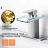 LED Bathroom Sink Faucet, Chrome Waterfall Single Handle Vanity Faucets