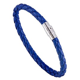 ZENSE - Braided leather bracelet for men in blue color ZB0257