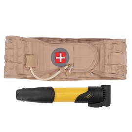 Lumbar Traction Belt Inflatable Improve Pain Back Decompression Belt Lumbar Support with Inflator Khaki