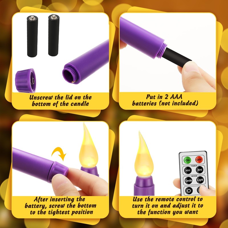 Mudder 5 Pcs LED Flameless Advent Candle Set Christmas Advent