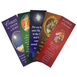 Catholic Brands Nativity of Christ Assorted Holy Card Christmas Bookmark, Pack of 100, 6 Inch (H)