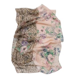 FAIRYGATE Chiffon Scarves for Women Sale Flower Print Ladies Scarfs Celebrity Style Pink Scarf Women Maxi Wrap Sarong Shawls 38012