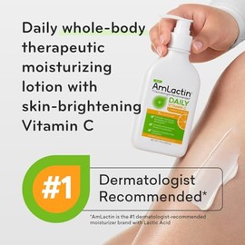Amlactin Loción Diaria Con Vitamina C: Loción Corporal De 7,9 Oz Con 7% De Ácido Láctico, Exfoliante Y Humectante Iluminador Para Pieles Secas 7,9 Onz