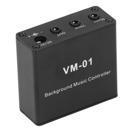 Background Music Controller Black Excellent Compatibility Miniature Size Music Switcher DC 12V