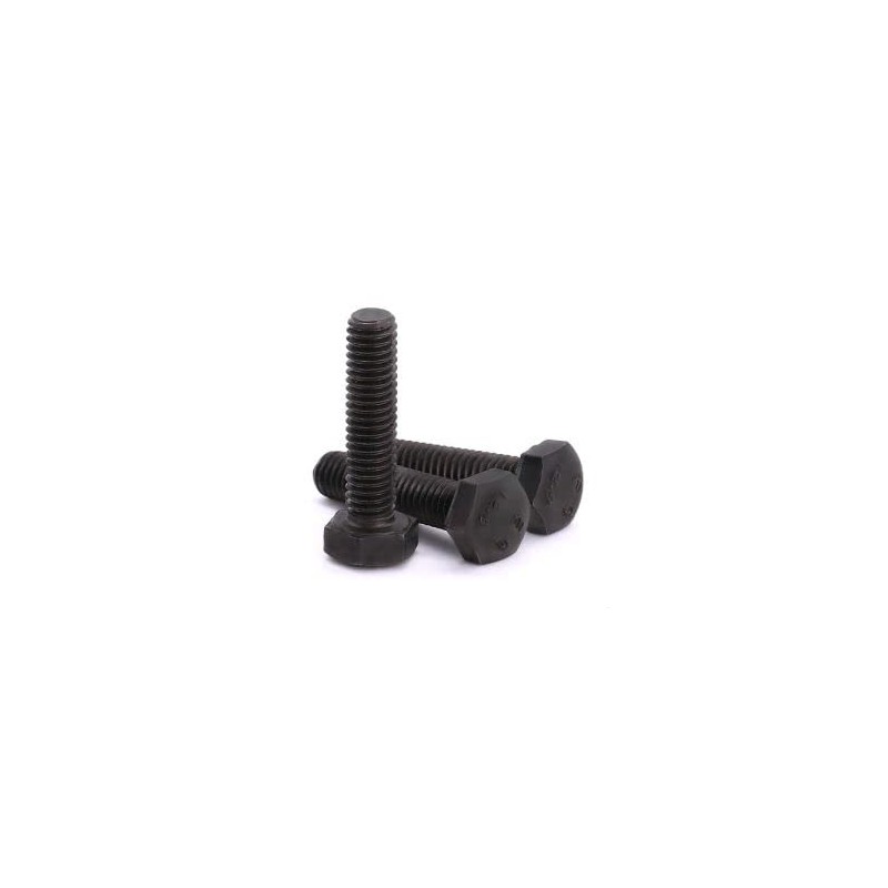 M12-1.75 x 50mm (6 pcs) Black Hexagon Head Bolt, Grade