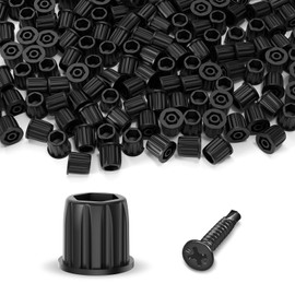 BLIKA 100 Pack Anti-UV Baluster Connectors for 3/4" OD Aluminum Deck Balusters, Black Round Connectors with Stainless Steel Screws, Predrilled Adapter for Deck Handrails