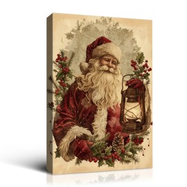 Warm Christmas Gift Santa Claus Canvas Wall Painting - the Ideal Choice for Decorating Holiday Living Rooms and RoomsColor: multi color, Size: 36*24 inch