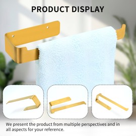 Snailhouse Hand Towel Holder, Stainless Steel Self Adhesive Wall Mounted No Drilling Hand Towel Ring Bar Rack for Bathroom, Gold