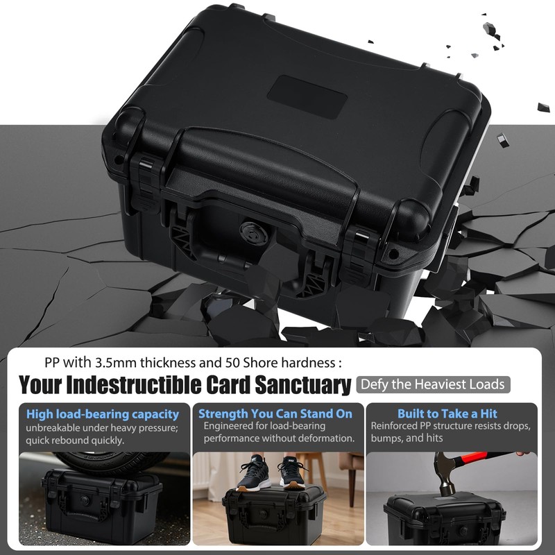 QINGUANG Graded Card Storage Box,Trading Card Case with 4 Foam
