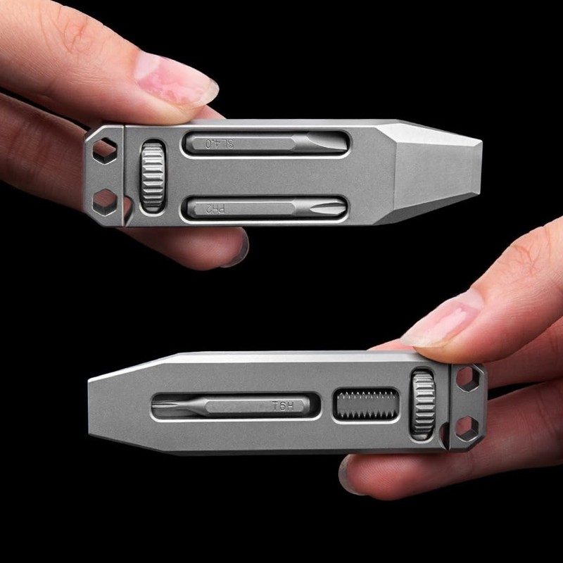 Giilayky TC4 Titanium Alloy Multi-Function Pry Bar Corkscrew Screwdriver Mini