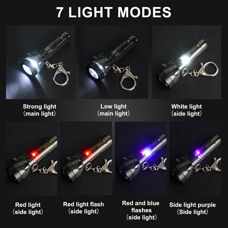 Siuyiu Keychain Flashlight, EDC Flashlight, 80 Lumens Rechargeable Mini Flashlight