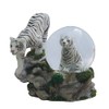 ICE ARMOR 4" H White Tiger with Cub Glitter Snow