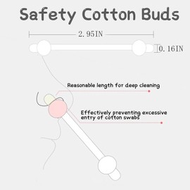 Kids Safety Cotton Swabs with Large Tips for Newborn, Babies,Infants, Kids, Children Cotton Buds 216pcs