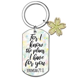 Religious Gift for Christian Bible Verse Keychain Christian Gifts for Women Faith Religious Easter Gifts for Her Birthday Christmas Gift for Her For I Know the Plans I Have for You Keychain