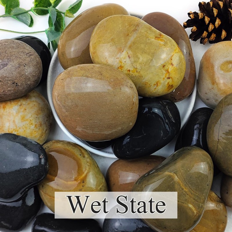 YISZM 20lbs Natural River Rocks, 3"-4" Premium Pebbles for Garden