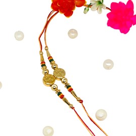 WhopperIndia Set of 4 Four Diamond in square Shape Traditional Rakshabandhan Rakhee Bracelet Color and Design May Vary