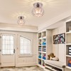 FRIXCHUR Small Chandelier Semi Flush Mount Ceiling Light Fixture Chrome
