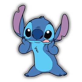 valstick Lilo & Stitch Cartoon Scaried Car Bumper Sticker Decal