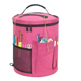 Haroranax Crochet Knitting Bag, Yarn Storage Organizer - Yarn Bag and Crochet Tote, Yarn Holder for Crocheting, Crochet Accessories, Needles with Zipper Closure-Ideal Gift (Gray)