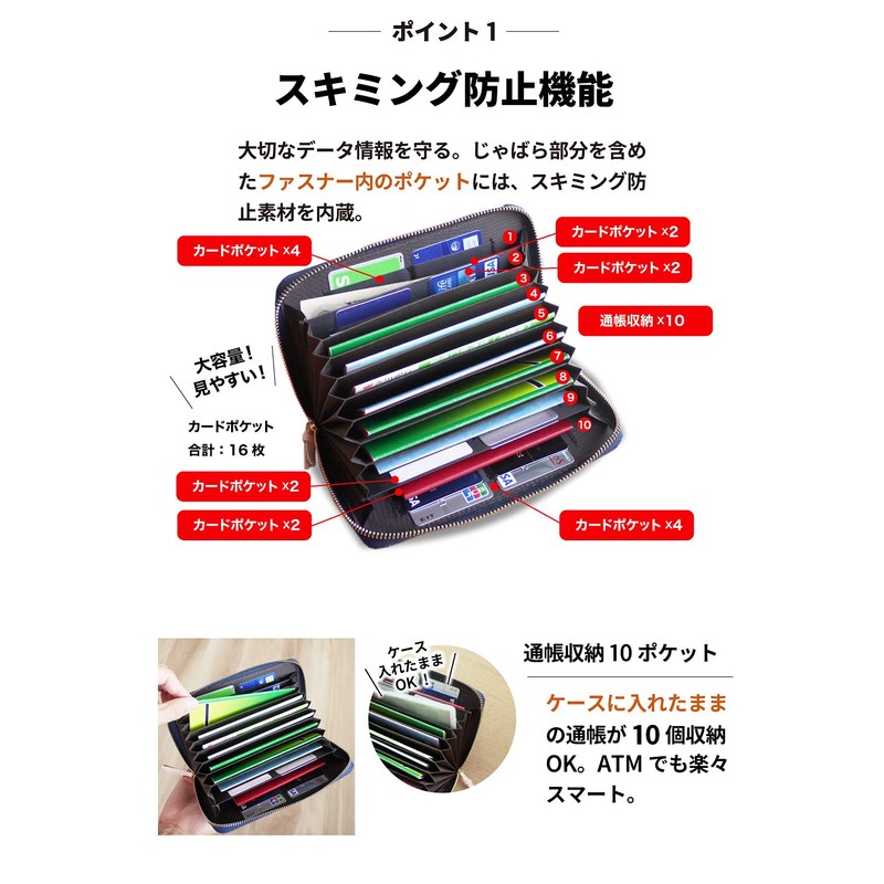 NeedNetwork Japanese Denim Passbook Case, Passbook Holder, Magnetic Protection, Skimming