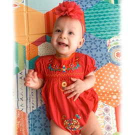 HINTINA - Body floral con bordado étnico mexicano y diadema para bebé recién nacido, Rojo -, 3-6 Meses