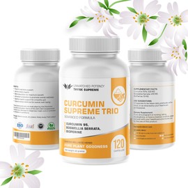 Zamzam Wellness Herbs Curcumin Supreme Trio with Curcumin 95% Boswellia Serrata & BioPerine C High-Strength for Joint, Inflammation, and Immune Support C Vegan Capsules C Premium Absorption Formula