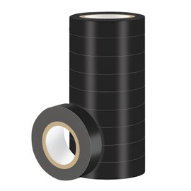 Duccinp Black Insulation Tape 18 mm x 13 m Pack of 10 PVC Electrical Cable Repair, Heat Resistant Highly Flexible Waterproof Electrical Tape for Wiring Projects and Repairs