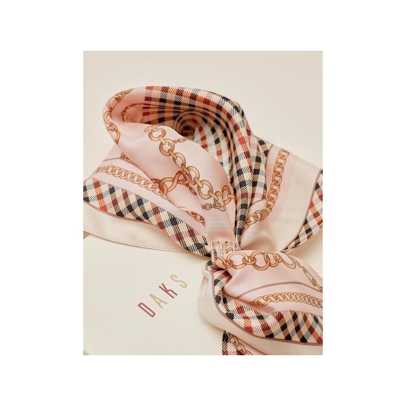 Daks (신세계강남점)DCSC3E825 SILK100%베이지 체인프린트 쁘띠 삼각스카프링 세트 DCSC3E825 100% Silk