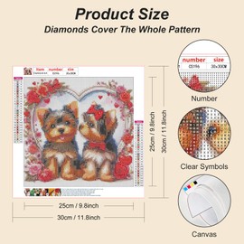 Acudotr Diamond Painting Kits for Adults, 5D DIY Dog Diamond Art Kits for Beginners, Full Drill Diamond Painting Kits for Home Wall Decor, 12x12 Inch