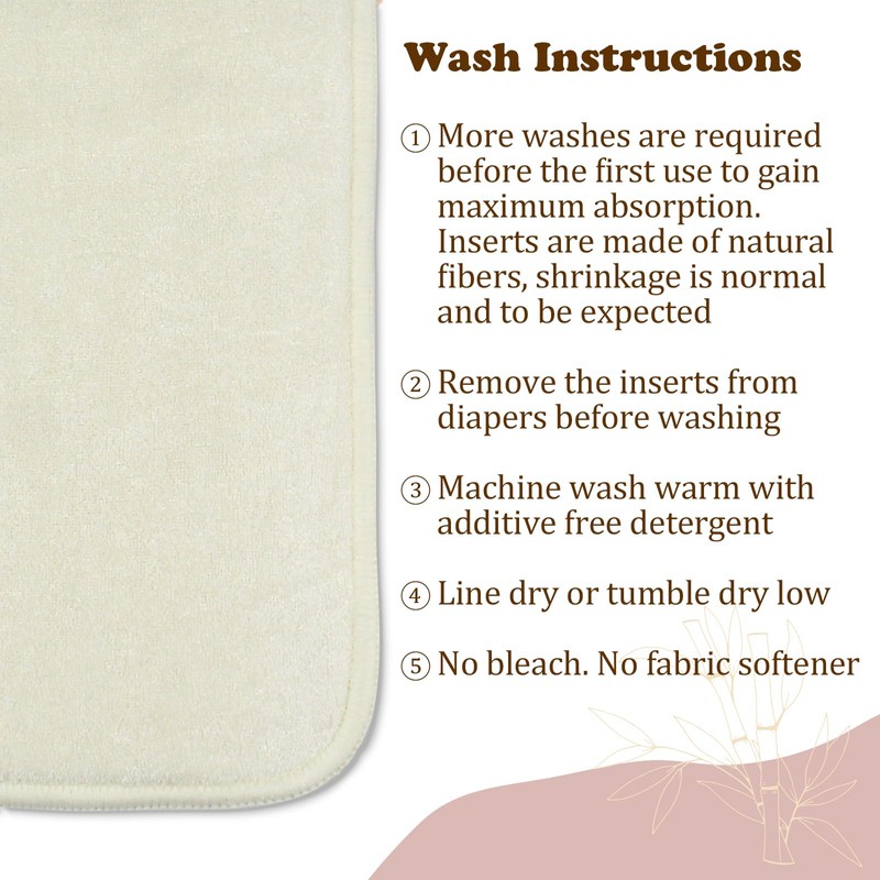 Mama Koala 6-Layer Natural Cotton Cloth Diaper Inserts, Adjustable and
