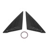 2pcs Rear Left Right Window Louver Bright Black Side Window