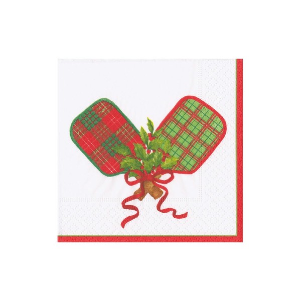Caspari Christmas Pickleball Boxed Cocktail Napkins - 40 Per Box