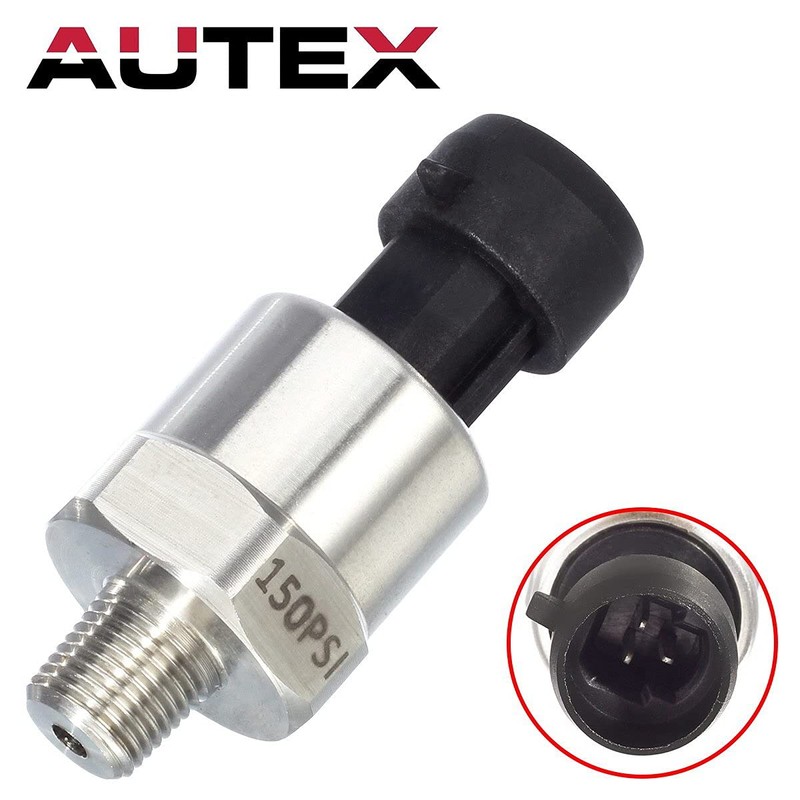 AUTEX 150 Psi Pressure Transducer/Sender/Sensor with Connector Harness 0-150 Psi