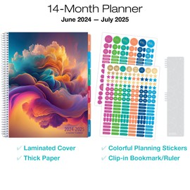 Laminated Essential Monthly & Weekly Fashion Planner 8.5" x 11" AY 2024-2025 (Cloud Dream)