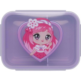 Beckmann, Children's Cherry Lunch Box with Removable Divider, Primary School Lunch Box, Purple